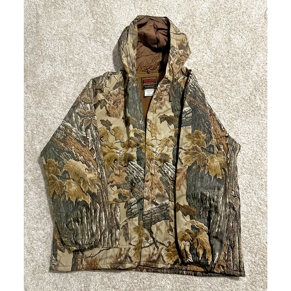 Stearns Dry Wear Realtree Camo Jacket Men’s L Hooded Insulated Hunting Coat